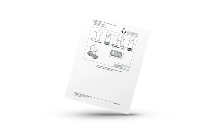 A single sheet of paper displaying technical drawings and diagrams, floating at an angle against a plain white background. The illustrations and text are in black and white and appear to be part of a technical document.